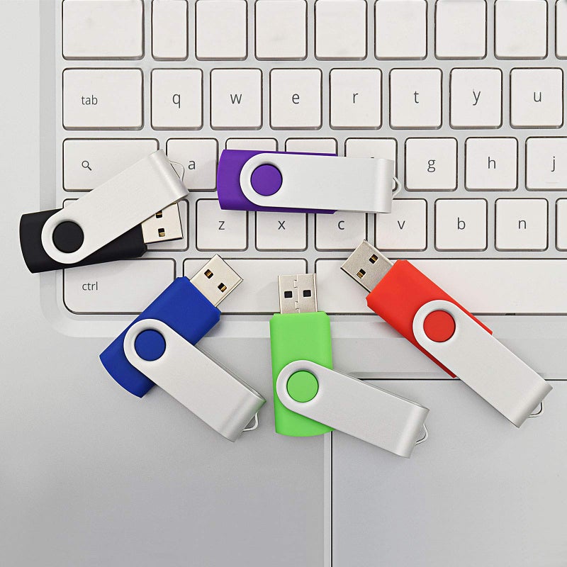 Kootion USB 3.0 Flash Drive KOOTION 10 Pack 32GB Thumb Drive 3.0 USB Stick Keychain Memory Stick Swivel Jump Drives, Mixcolors - Image 2